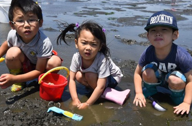 Clam digging